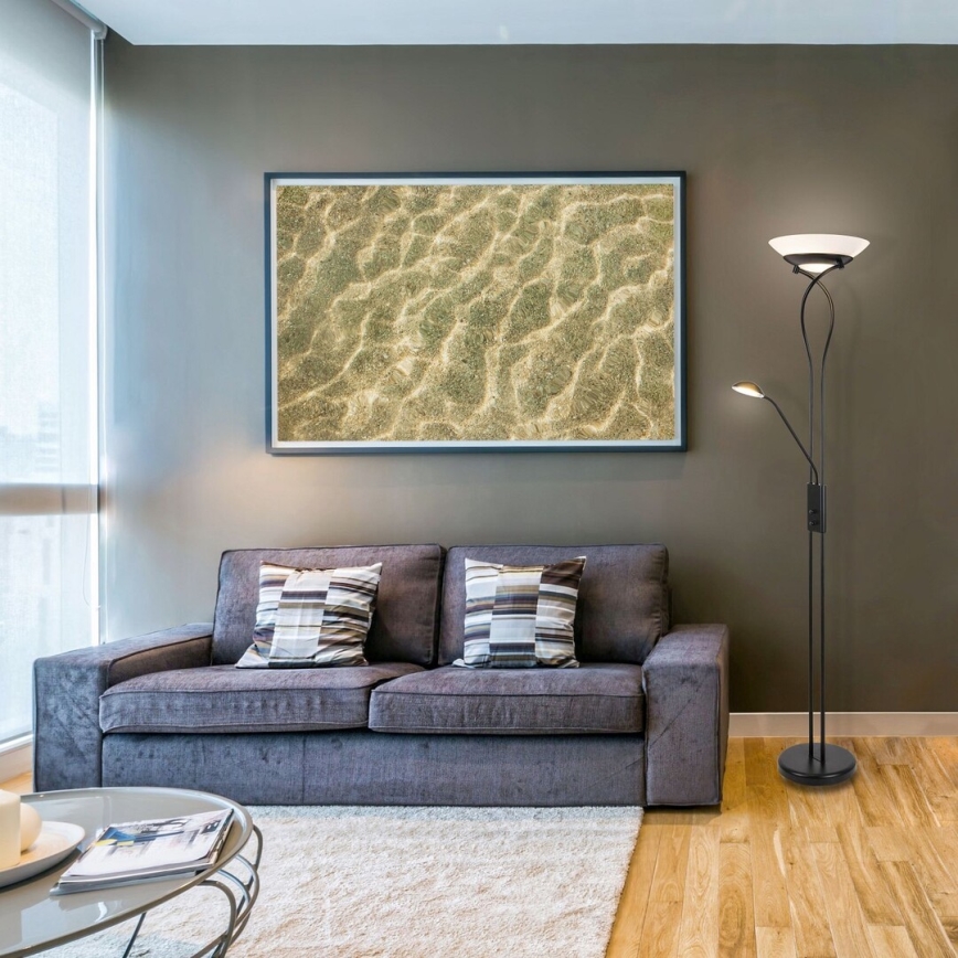 Rabalux - Luminária de piso 2xE27/15W+1xG9/40W/230V preto antigo