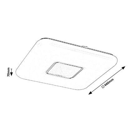 Rabalux - Candeeiro de tecto LED dimerizável LED/70W/230V + controlo remoto 44x44 cm