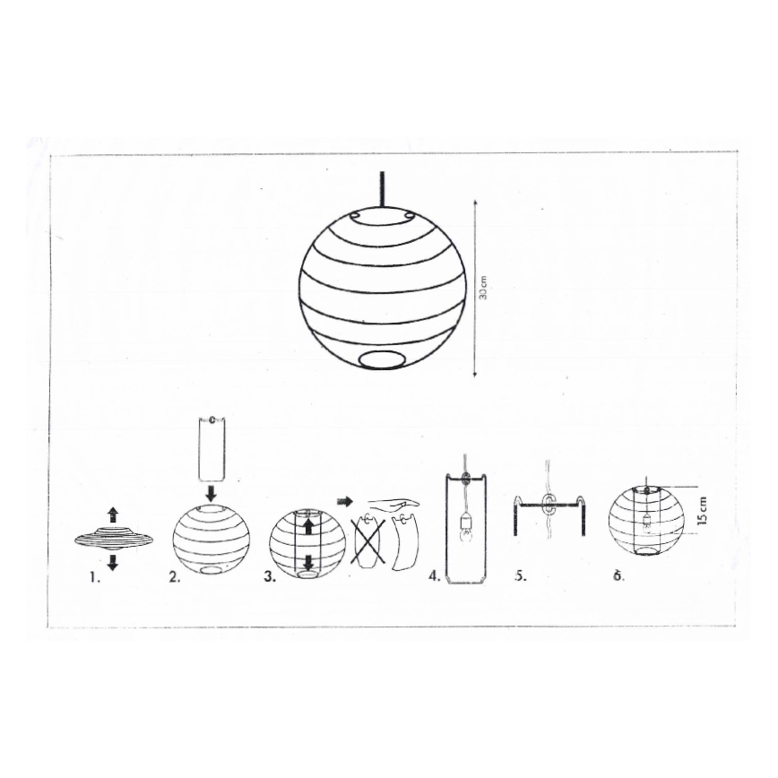 Rabalux 4894 - Abajur para candeeiro RICE branco E27 diâmetro 30 cm