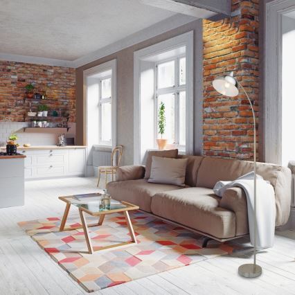 Rabalux - Candeeiro de chão DARON 1xE27/40W/230V mate cromado