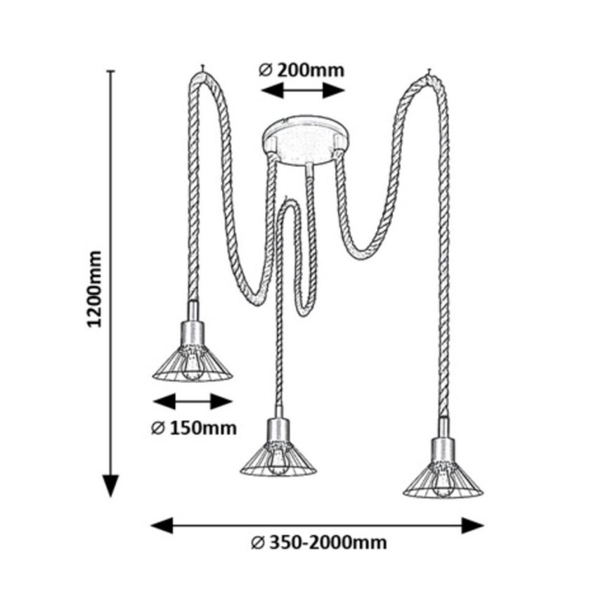 Rabalux - Candeeiro suspenso 3xE27/40W/230V aranha