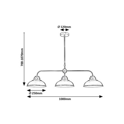 Rabalux - Candelabro suspenso 3xE27/60W/230V