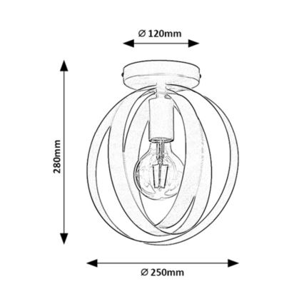 Rabalux - Luminária de teto 1xE27/40W/230V Ø 25 cm