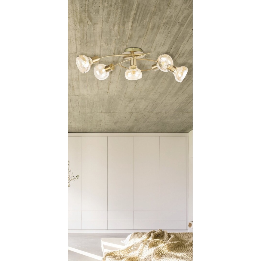 Rabalux - Candelabro integrado 5xE14/40W/230V dourado