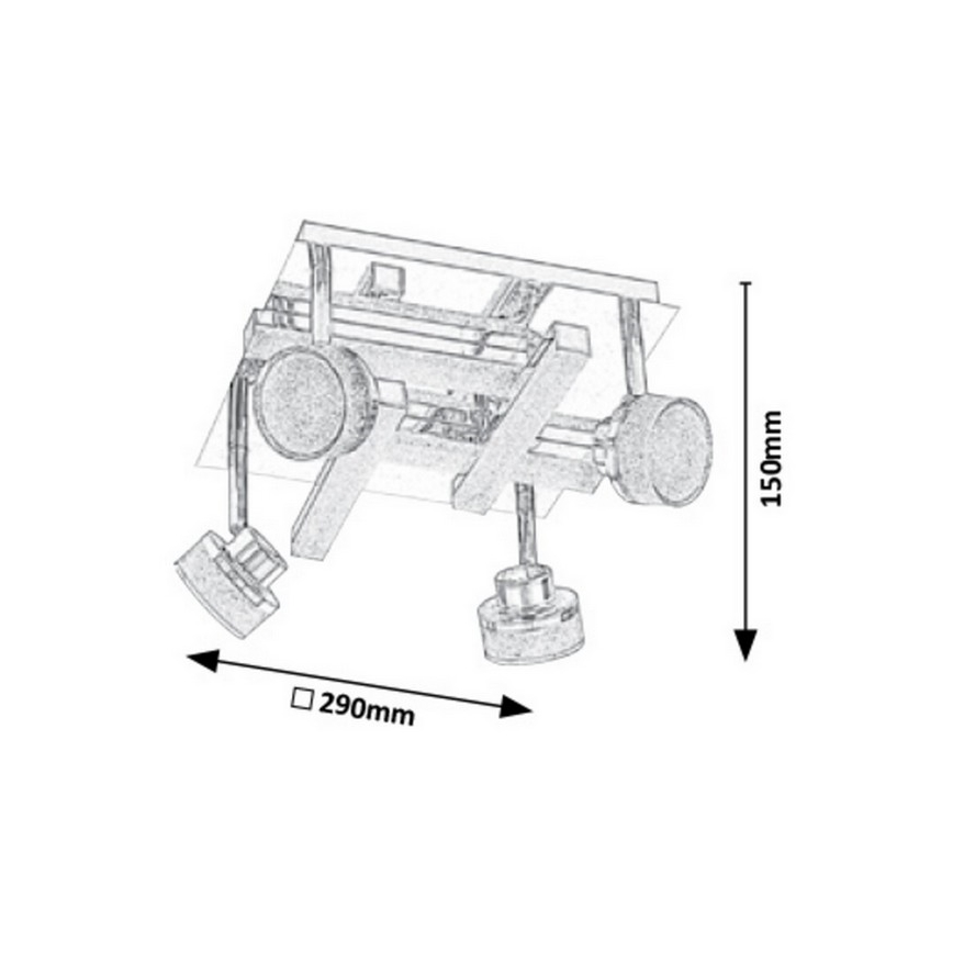Rabalux - Foco de teto LED 4xLED/5W/230V + 4xLED/3W/230V