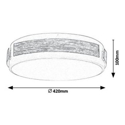 Rabalux - Candeeiro de tecto LED dimerizável LED/24W/230V Ø 42 cm