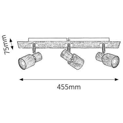 Rabalux - Foco 3xGU10/50W/230V