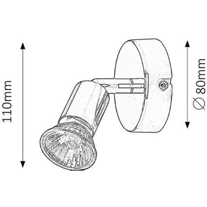 Rabalux - Foco 1xGU10/50W/230V