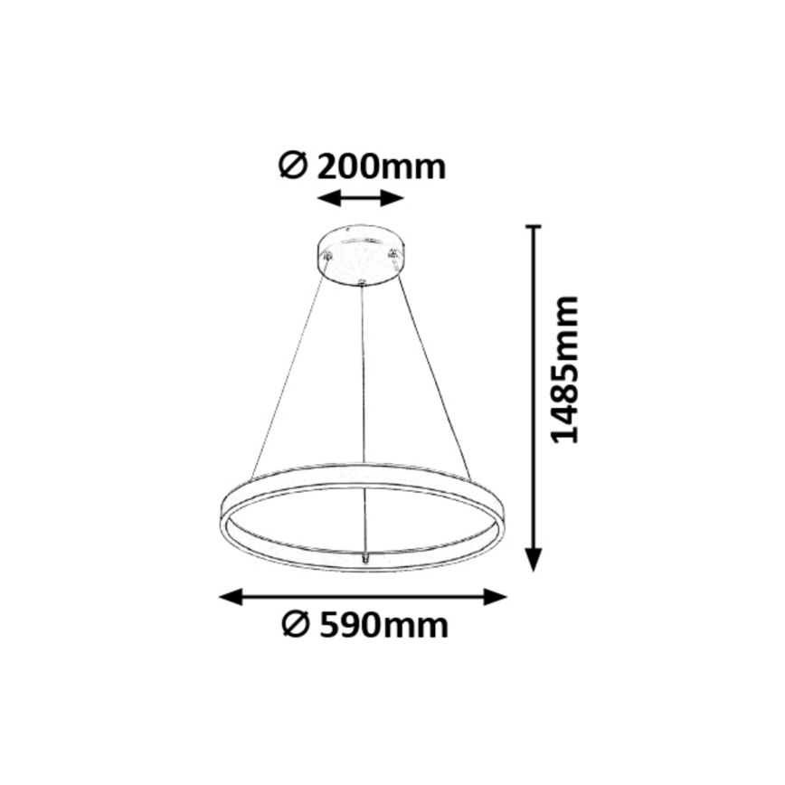Rabalux - Lustre LED regulável com cabo LED/36W/230V + comando à distância
