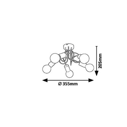 Rabalux 6340 - Candelabro integrado LINETT 5xE27/40W/230V