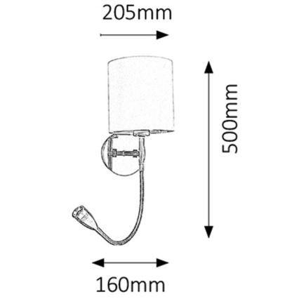 Rabalux - Luminária de Parede LED 1xE27/40W+LED/3W