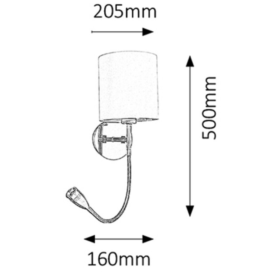 Rabalux - Luminária de Parede LED 1xE27/40W+LED/3W