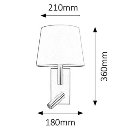 Rabalux - Luminária de Parede LED E27/40W + LED/3W