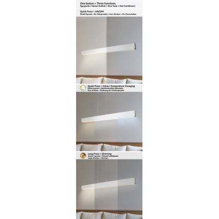 Rabalux - Candelabro suspenso LED com regulação LED/24W/230V 2700/4000/6500K 120 cm