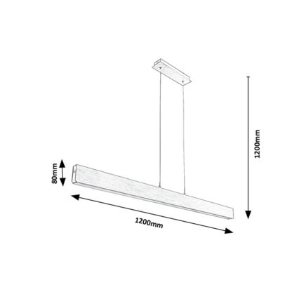 Rabalux - Candelabro suspenso LED com regulação LED/24W/230V 2700/4000/6500K 120 cm