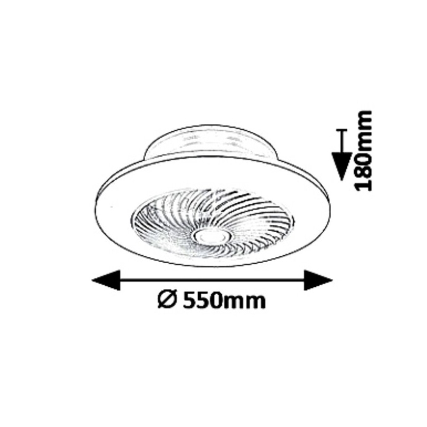 Rabalux - Iluminação de teto LED com regulação e ventoinha DALFON LED/36W/230V 3000-6000K + controlo remoto