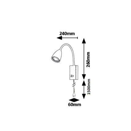 Rabalux 6720 - Foco de parede MIKA 1xGU10/25W/230V