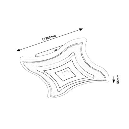 Rabalux - Candeeiro de teto LED/20W/230V 3000/4000/6000K 26,5x26,5 cm