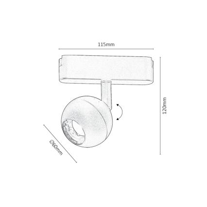 Rabalux - Foco LED para sistema de carril monofásico LED/5W/24V 3000K preto