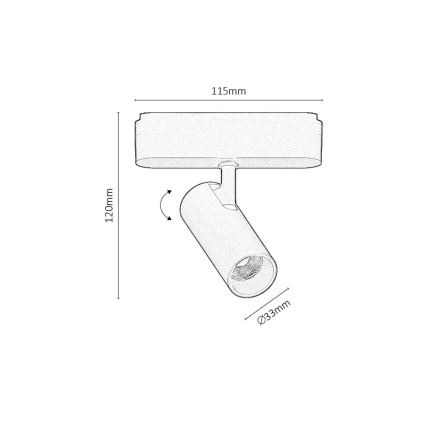 Rabalux - Foco LED para sistema de carril monofásico LED/6W/24V 4000K preto