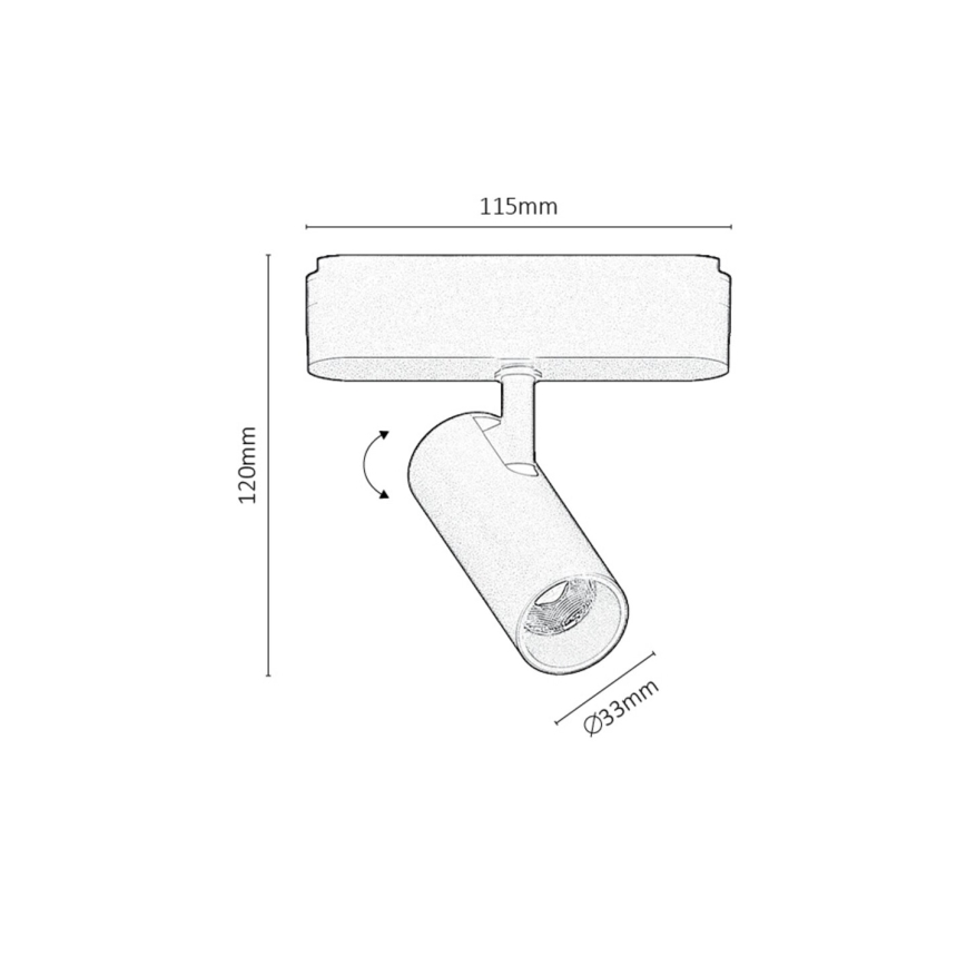 Rabalux - Foco LED para sistema de carril monofásico LED/6W/24V 4000K preto