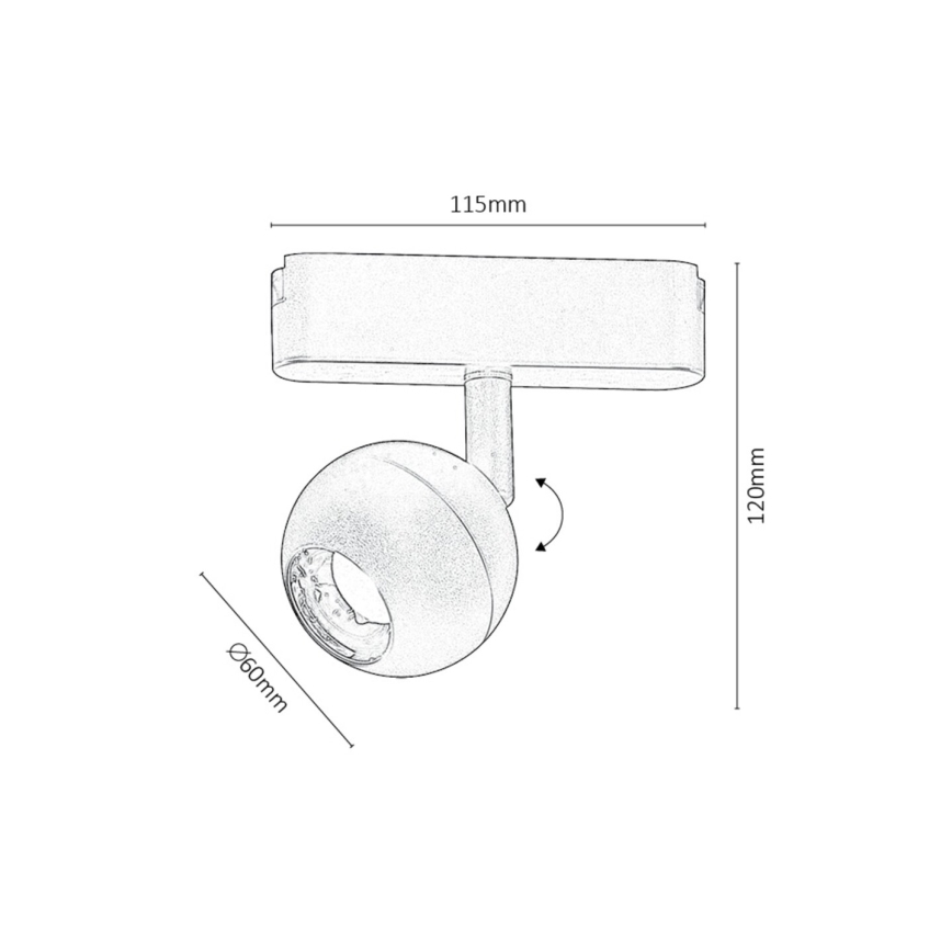 Rabalux - Foco LED para sistema de carril monofásico LED/5W/24V 4000K preto