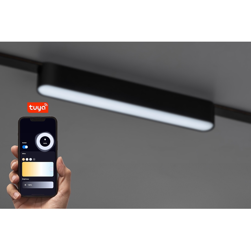 Rabalux - Candeeiro de teto LED regulável para sistema de carris monofásico LED/12W/24V 2700-5500K Wi-Fi Tuya 22 cm preto