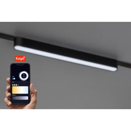 Rabalux - Candeeiro de teto LED regulável para sistema de carris monofásico LED/16W/24V 2700-5500K Wi-Fi Tuya 33 cm preto