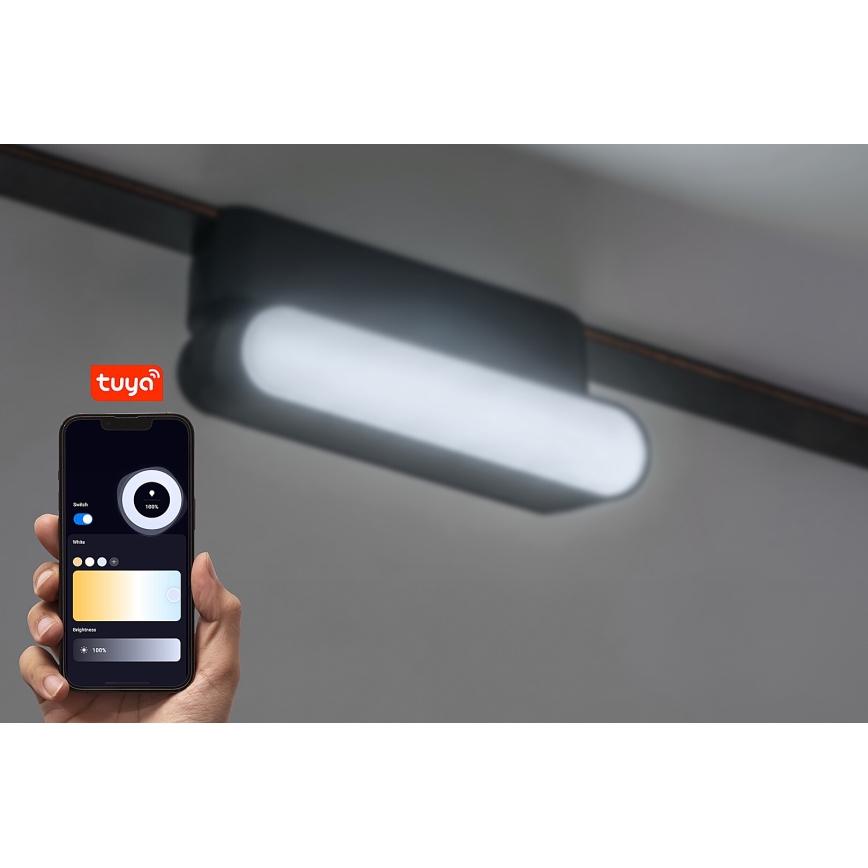 Rabalux - Candeeiro de teto LED regulável para sistema de carris monofásico LED/4W/24V 2700-5500K Wi-Fi Tuya 11,5 cm preto