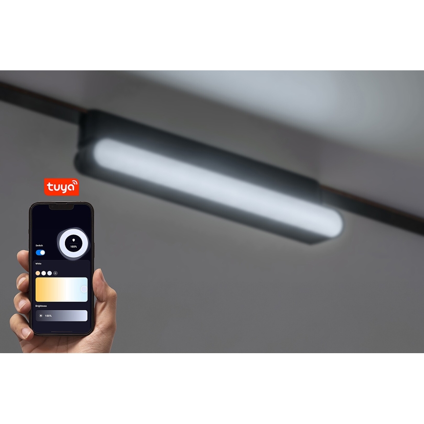 Rabalux - Candeeiro de teto LED regulável para sistema de carris monofásico LED/7W/24V 2700-5500K Wi-Fi Tuya 22 cm preto