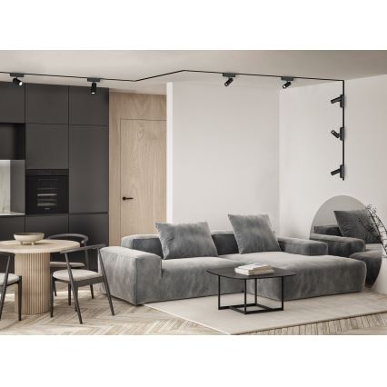 Rabalux - Sistema de carril monofásico 1 m + 2x fim conector preto