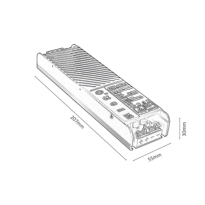 Rabalux - Fonte de alimentação embutida para luzes no sistema ferroviário 200W/24V