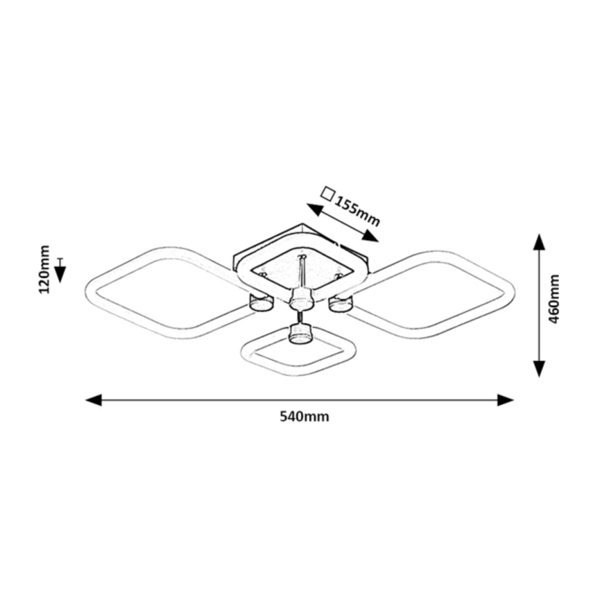 Rabalux - Candeeiro de teto LED dimerizável LED/47W/230V 3000/4000/6000K + controlo remoto 46x54 cm