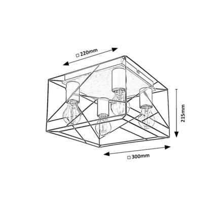 Rabalux - Iluminação de teto 4xE27/40W/230V 30x30 cm
