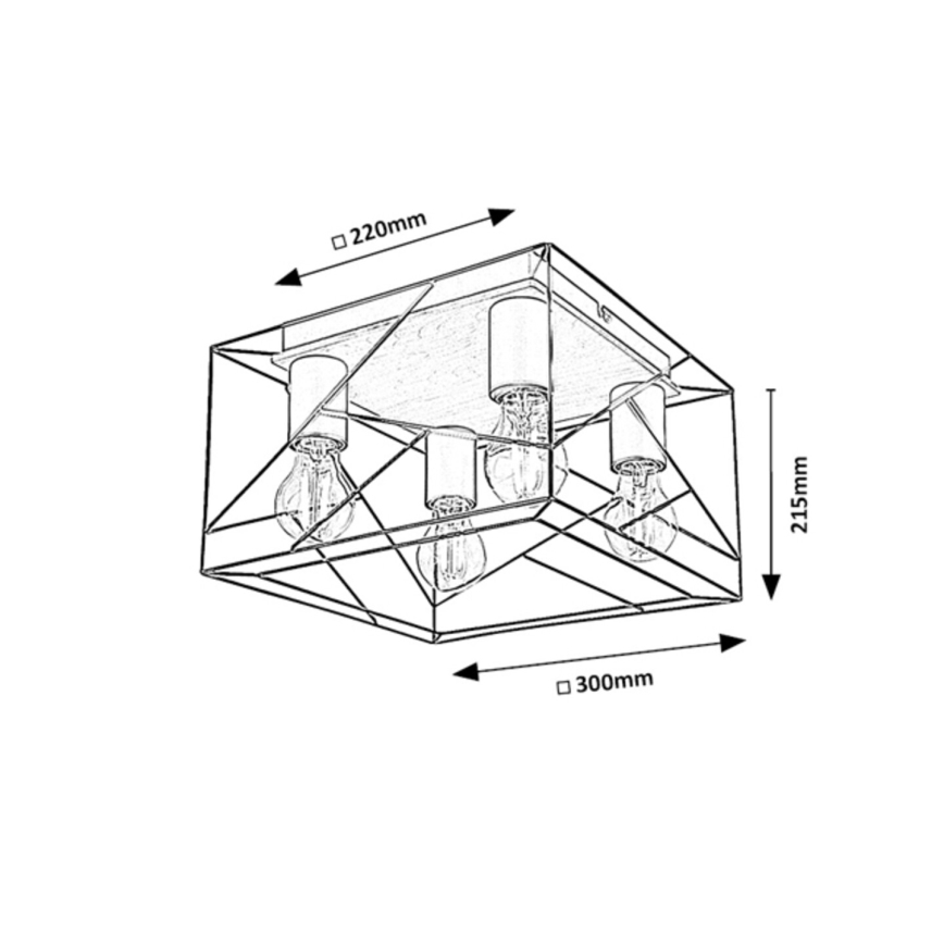 Rabalux - Iluminação de teto 4xE27/40W/230V 30x30 cm