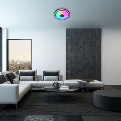 Rabalux - Candeeiro de tecto LED RGB regulável com altifalante, LED/24W/230V 3000-6500K, com comando remoto, diâmetro 39,5 cm