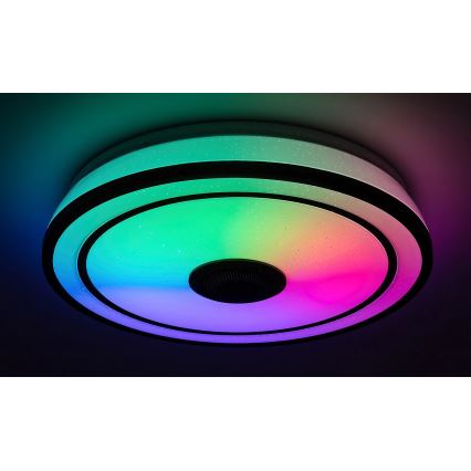 Rabalux - Candeeiro de tecto LED RGB regulável com altifalante, LED/24W/230V 3000-6500K, com comando remoto, diâmetro 39,5 cm