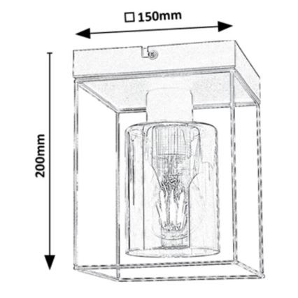 Rabalux - Candeeiro de tecto 1xE27/25W/230V 15x15 cm