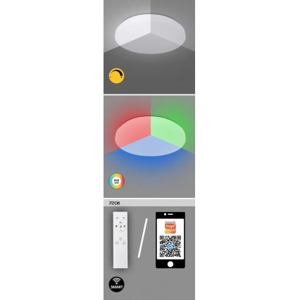 Rabalux - Luminária de teto LED RGB regulável LED/24W/230V Wi-Fi Tuya 3000-6500K 31 cm