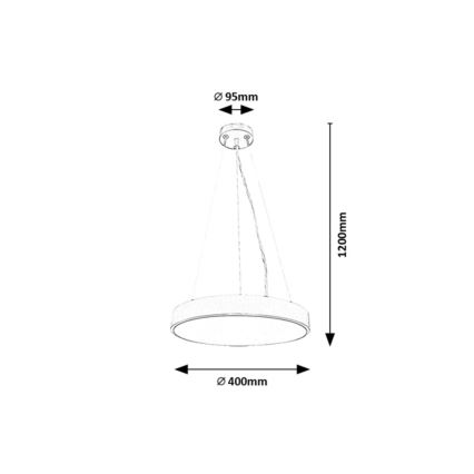 Rabalux - Lustre LED suspenso em cabo LED/36W/230V 4000K prata