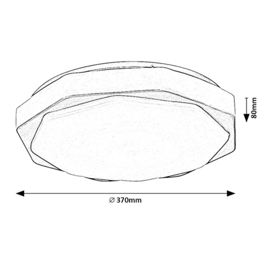 Rabalux - Luminária de teto LED dimerizável LED/18W/230V 3000K/4000K/6000K diâmetro 37 cm + controlo remoto