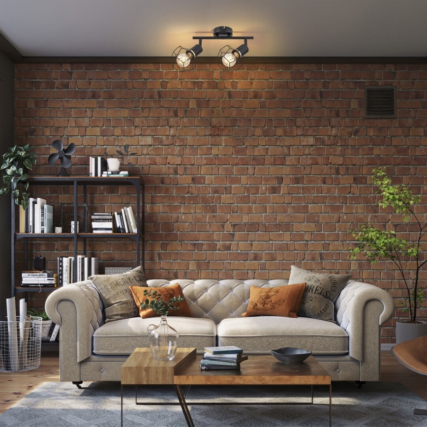 Rabalux - Foco 2xE27/40W/230V preto