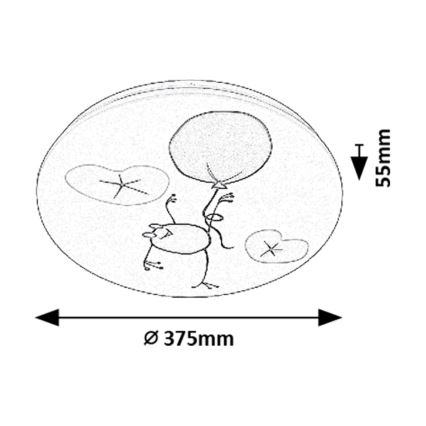 Rabalux - Candeeiro de tecto infantil LED/24W/230V 3000K diâmetro 37,5 cm