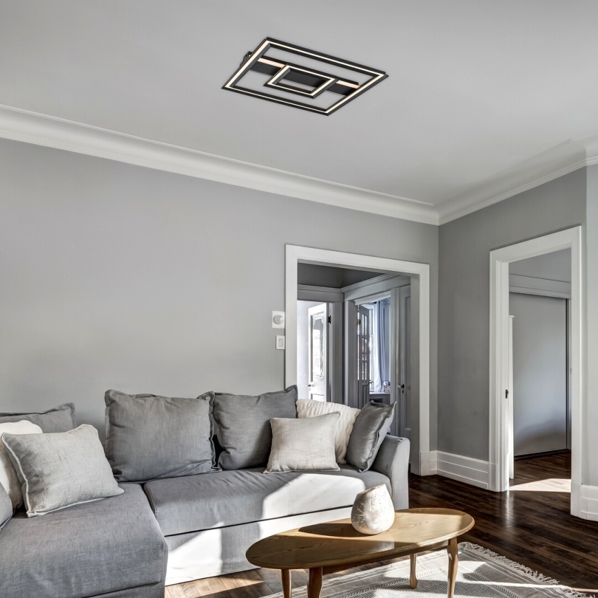 Rabalux - Candeeiro de tecto LED LED/48W/230V 3000K preto 48,5x48,5 cm