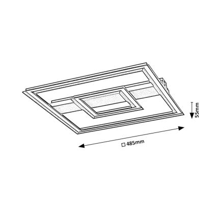Rabalux - Candeeiro de tecto LED LED/48W/230V 3000K preto 48,5x48,5 cm