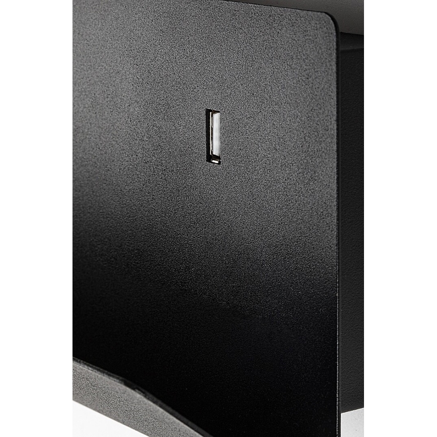 Rabalux - Candeeiro de parede com prateleira e USB port 1xGU10/25W/230V preto
