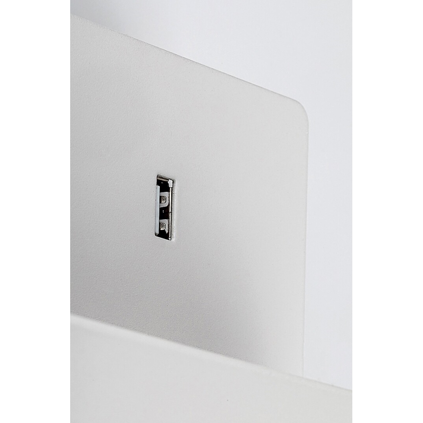 Rabalux - Candeeiro de parede com prateleira e USB port 1xGU10/25W/230V branco