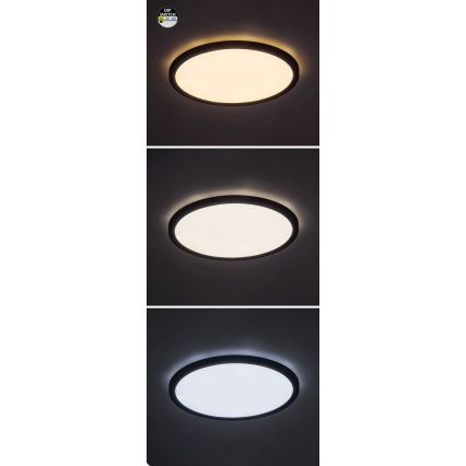 Rabalux - Plafon LED LED/24W/230V 3000/4000/6000K diâmetro 29 cm preto