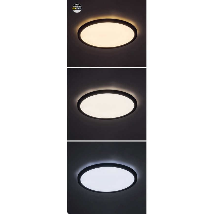 Rabalux - Plafon LED LED/24W/230V 3000/4000/6000K diâmetro 29 cm preto