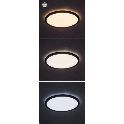 Rabalux - Iluminação de teto LED LED/36W/230V 3000/4000/6000K diâmetro 50 cm preto
